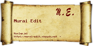 Murai Edit névjegykártya